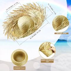 Nessiworld  Tropikal Parti Naturel Hasır Hawaii Şapkası 13x36 cm