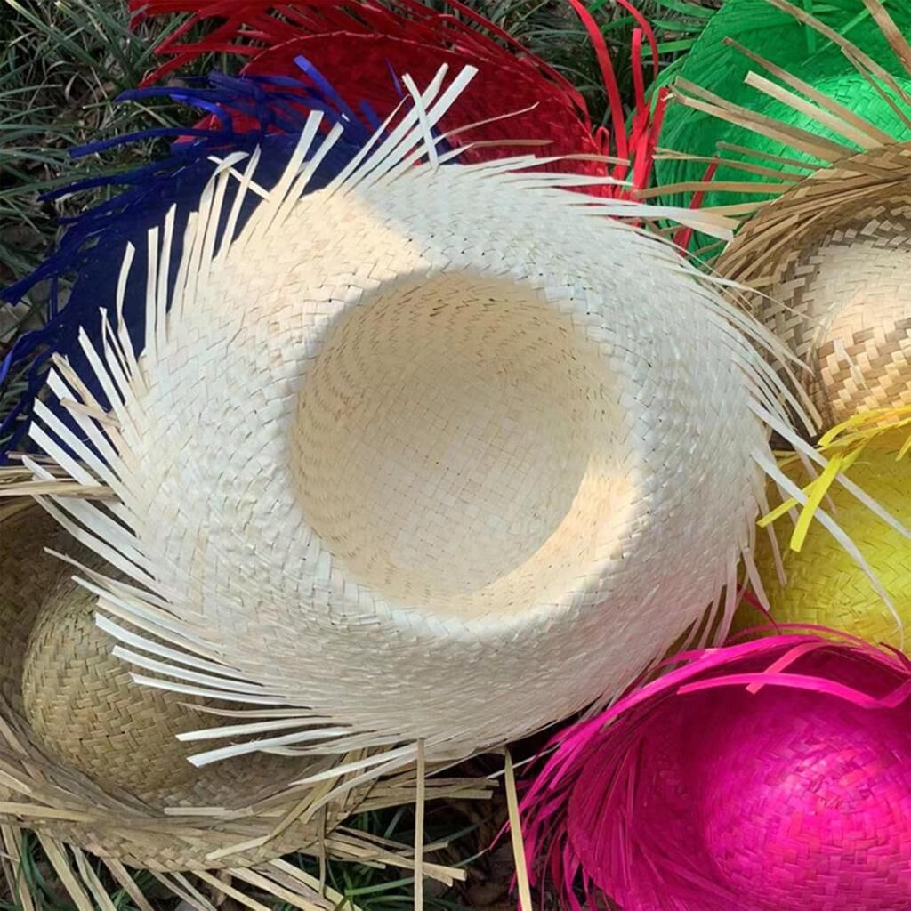 Nessiworld  Tropikal Parti Beyaz Hasır Hawaii Şapkası 13x36 cm