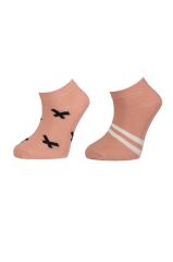 Nessiworld Nessiworld Bibaby Biorganic Çizgili 2'Li Yaş Patik Çorap 68429 Pembe