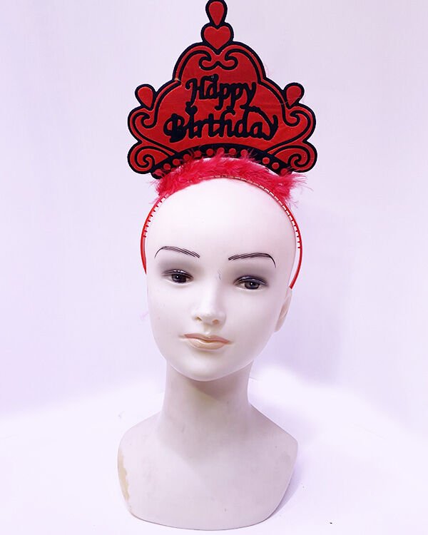Nessiworld Happy Birthday Neon Kırmızı Renk Doğum Günü Tacı 24x15 cm