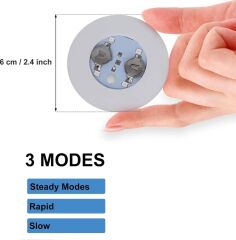 Nessiworld  Işıklı Yapışkanlı Bardak Altı Aparatı Ledli 3 Fonksiyonlu 6 cm Çap