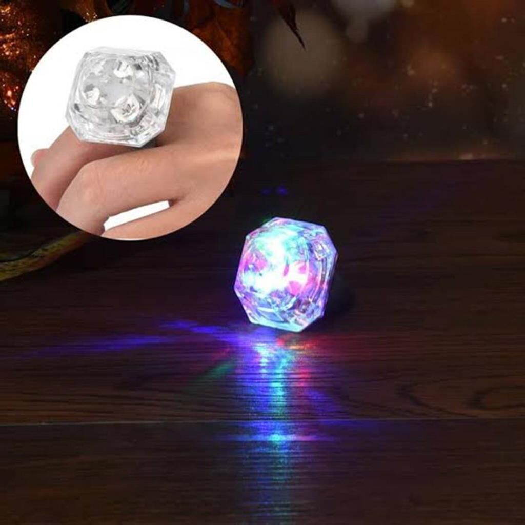 Nessiworld  Kristal Tasarımlı Led Glow Işıklı 3 Modlu Gümüş Yüzük 3.5 x 5 cm