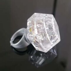 Nessiworld  Kristal Tasarımlı Led Glow Işıklı 3 Modlu Gümüş Yüzük 3.5 x 5 cm