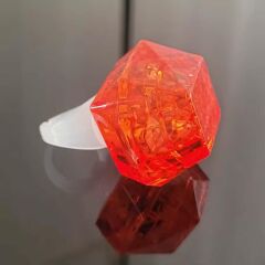 Nessiworld  Kristal Tasarımlı Led Glow Işıklı 3 Modlu Kırmızı Yüzük 3.5 x 5 cm
