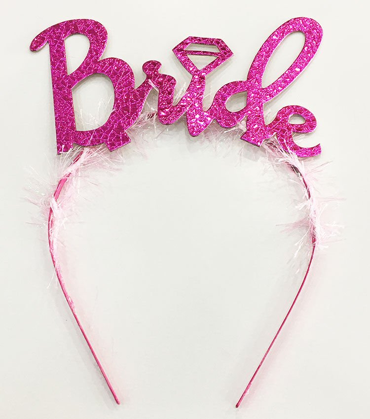 Nessiworld    Gümüş Renk Bekarlığa Veda İtalik Yazı Alyanslı Bride Taç