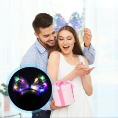 Nessiworld  Işıltılı Fiber Fiyonk Gece Tacı Işıklı Ledli Eğlence Tacı 1 Adet 20x21 cm