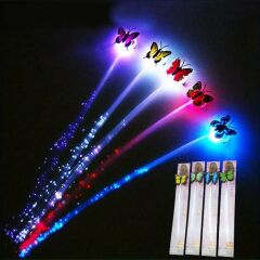 Nessiworld  Led Fiber Optik Işıklı Kelebek Saç Klipsi 1 Adet