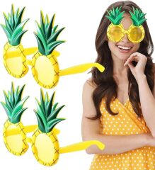 Nessiworld  Tropikal Hawaii Ananas Şekilli Parti Gözlüğü 9.5 x 14 cm