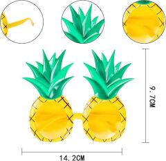 Nessiworld  Tropikal Hawaii Ananas Şekilli Parti Gözlüğü 9.5 x 14 cm