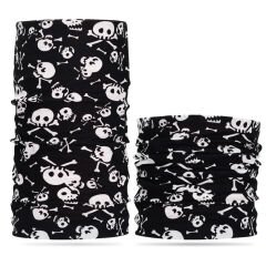 Nessiworld  Siyah Renk Üzeri Beyaz Kemik Kafatası İskelet Baskılı Baf Buff Bandana 30x48 cm