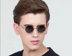 Nessiworld   Yuvarlak Cam John Lennon Tarzı Gümüş Çerçeveli Siyah Gözlük