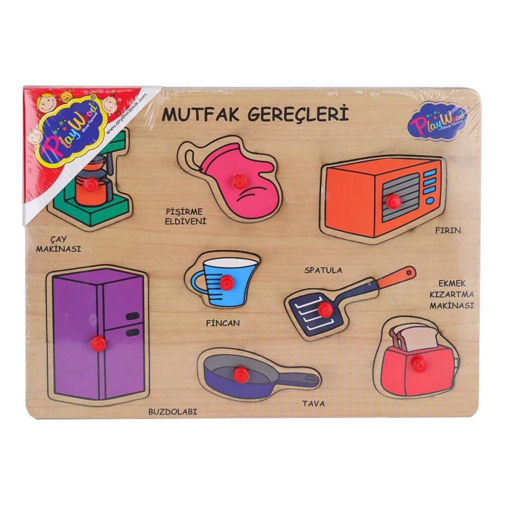 Nessiworld  ONY-168-169 Ahşap Tutmalı Mutfak Gereçleri -Onyıl Oyuncak