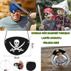 Nessiworld  Vinleks Deri Korsan Göz Bandı Göz Maskesi Lastikli