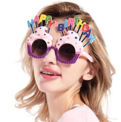 Nessiworld Happy Birthday Yazılı Parti Gözlüğü Mor 17x11 cm