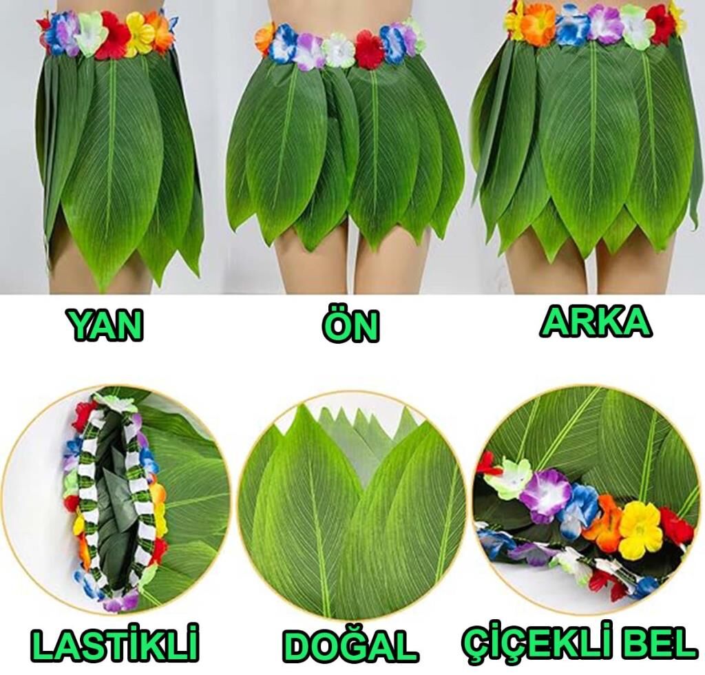 Nessiworld  Tropikal Esintili Hawaii Yapraklı Parti Eteği Çocuk Boy