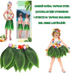 Nessiworld  Tropikal Esintili Hawaii Yapraklı Parti Eteği Çocuk Boy