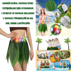 Nessiworld  Tropikal Esintili Hawaii Yapraklı Parti Eteği Yetişkin Boy