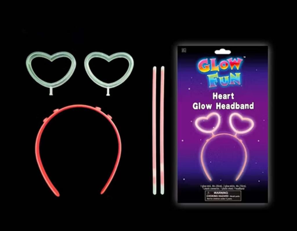 Nessiworld  Glow Stick Karanlıkta Yanan Fosforlu Kalp Taç 12 Adet