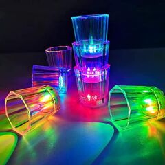 Nessiworld  Renkli Led Parlayan Fiber Optik Glow Işıklı Bardak 5,5 x 5,5 cm