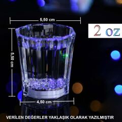 Nessiworld  Renkli Led Parlayan Fiber Optik Glow Işıklı Bardak 5,5 x 5,5 cm
