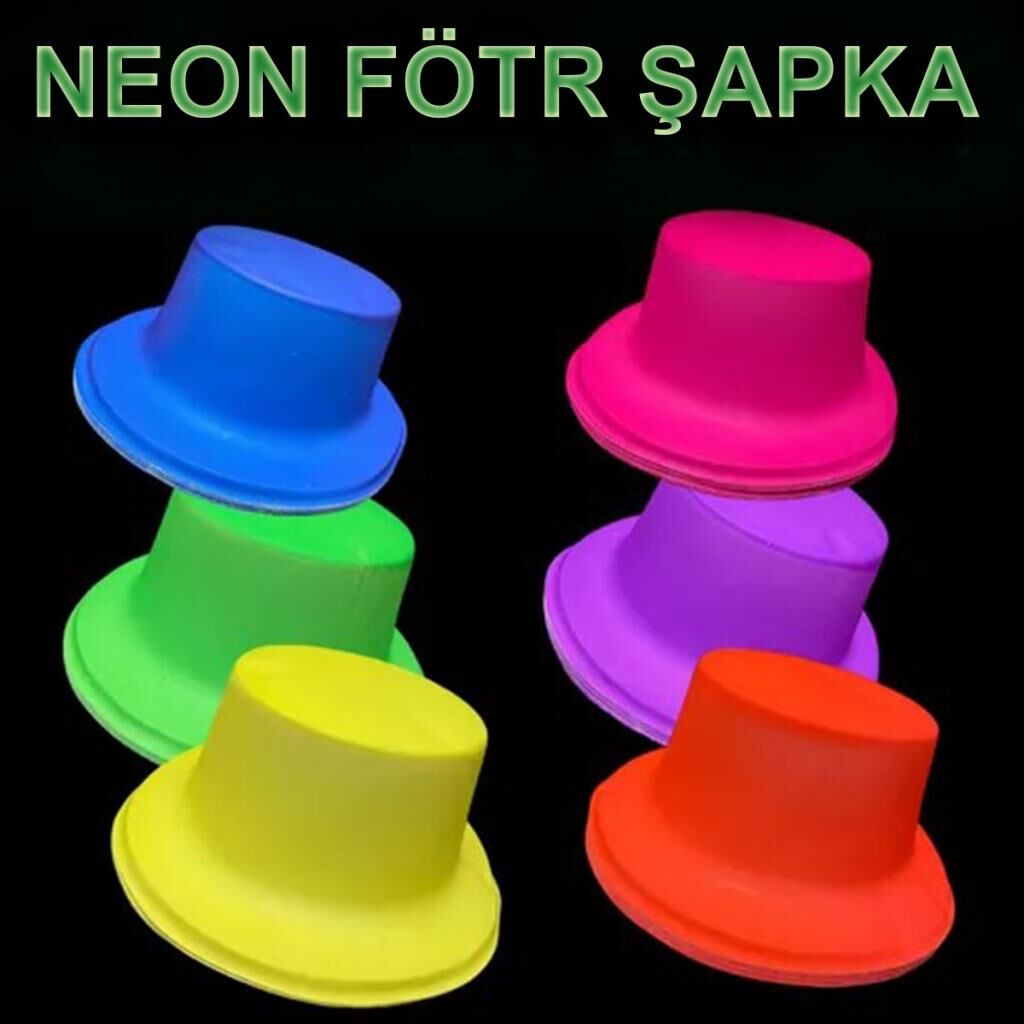 Nessiworld  Neon Partisi Sarı Renk Plastik Fötr Şapka