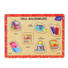 Nessiworld  ONY-196-197 Ahşap Tutmalı Okul Malzemeleri -Onyıl Oyuncak