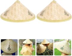 Nessiworld  Naturel Renk Cambodia Kamboçyalı Vietnam Şapkası PVC Hasır