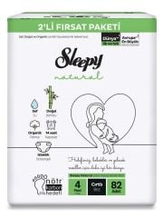 Nessiworld  Natural Bebek Bezi 2'Li Fırsat Paketi 4 Beden 82 Adet
