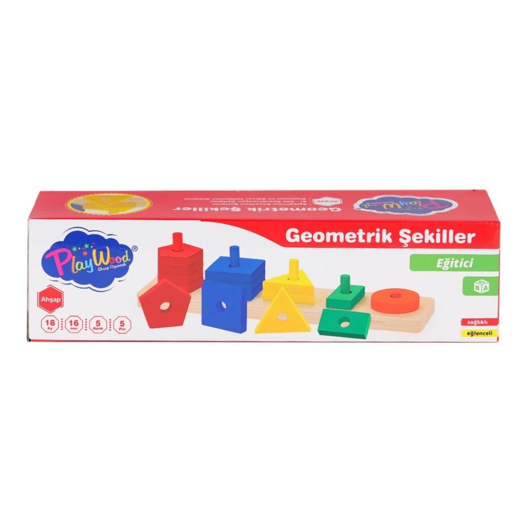 Nessiworld  ONY-305 Ahşap Geometrik Şekiller -Onyıl Oyuncak