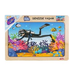 Nessiworld  ONY-187-188-189-190 Ahşap Eğitici Puzzle Denizde Yaşam