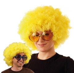 Nessiworld  Sarı Renk Kıvırcık Afro Bonus Peruk