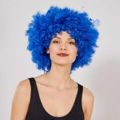 Nessiworld  Mavi Renk Kıvırcık Afro Bonus Peruk