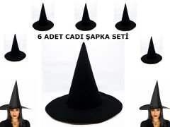 Nessiworld  Siyah Cadı Şapkası Keçe Yetişkin Boy 6 Adet