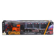 Nessiworld  LA012-3 Kumandalı Şarjlı Işıklı Transport Tır 1:32 -Limon Oyuncak