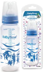 Baby Time Klasik Silikon Kiraz Uçlu PP Biberon - 250ml