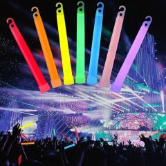 Nessiworld  Karanlıkta Yanan Asılabilir ip Aparatlı Glow Stick Kolye Glow Stick Lamba 6 Adet 6 Renk 15 cm