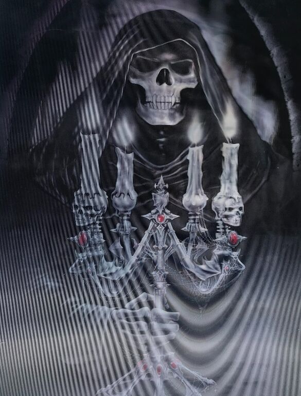 Nessiworld  5D Elmas Boyama 3 Farklı Resim Değişenli Halloween İskelet Tablosu 30x40 cm