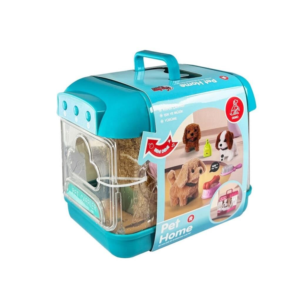 Nessiworld  JND-6806 Hareketli Köpek ve Işıklı Sesli Şeffaf Kafes Seti -Vardem Oyuncak