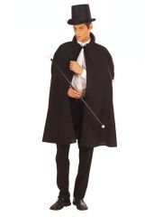 Nessiworld  Siyah Sihirbaz Pelerini 120 cm ve Sihirbaz Şapkası 12 cm Yetişkin Boy