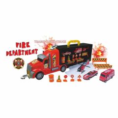 Nessiworld  ERN-875 Heroes Toys Çantalı İtfaiye Taşıyıcı Tır Seti - Eren Oyuncak