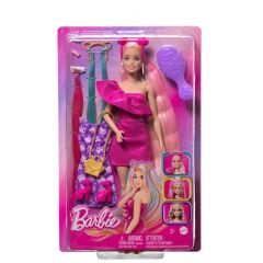 Nessiworld  JDC85 Barbie Upuzun Muhteşem Saçlı Bebekler Pembe Saçlı Bebek