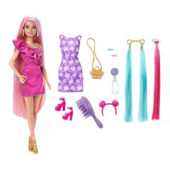 Nessiworld  JDC85 Barbie Upuzun Muhteşem Saçlı Bebekler Pembe Saçlı Bebek