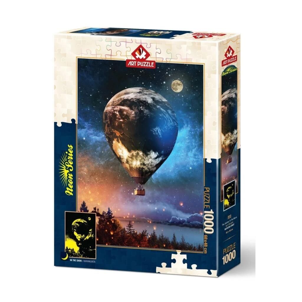 Nessiworld 5013 Ay'a Yolculuk 1000 Parça NEON Puzzle -Art Puzzle