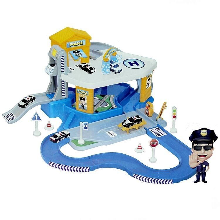 Nessiworld 2 Katlı Polis Garaj Set ve Mega Pist