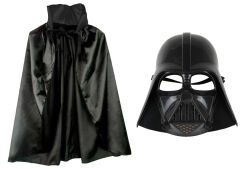 Nessiworld  Çocuk Boy Yıldız Savaşları Star Wars Darth Vadet Maskesi ve 90 cm Pelerin Seti Siyah