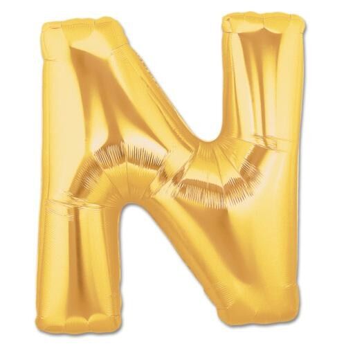 Nessiworld  N Harf Folyo Balon Altın Renk  40 inç