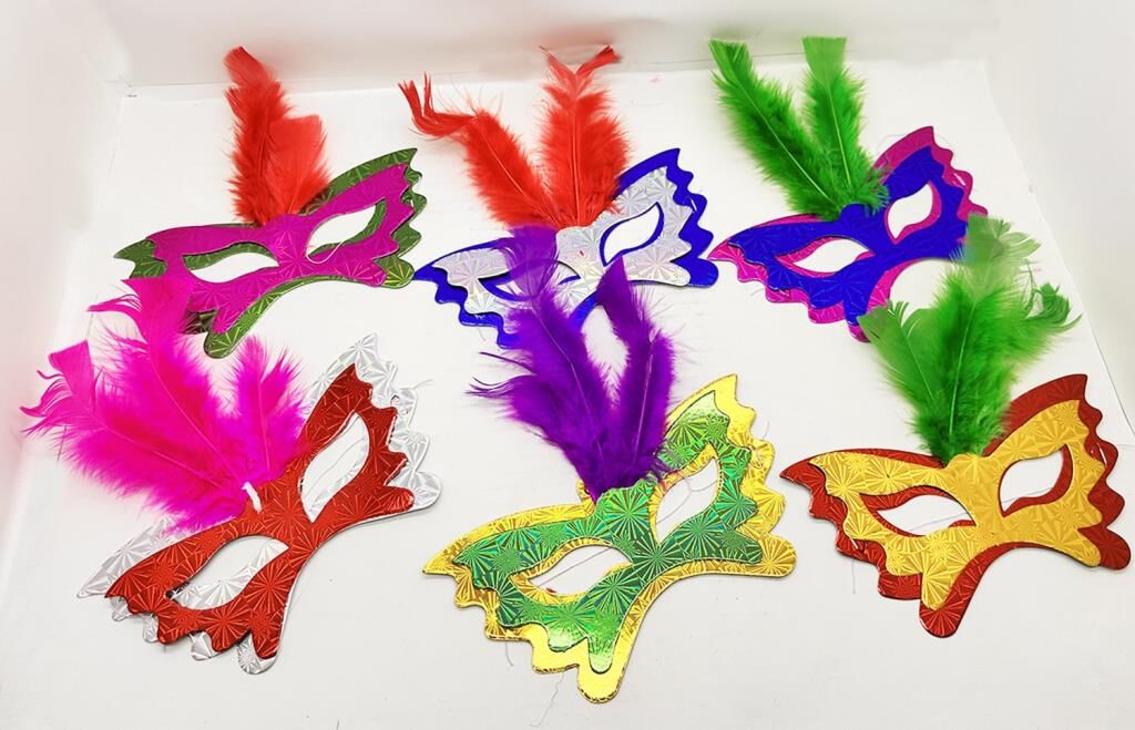 Nessiworld  Tüylü Kağıt Parti Venedik Balo After Maskesi 6 Adet