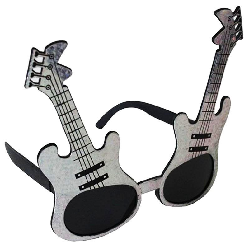 Nessiworld  Gümüş Renk Rockn Roll Gitar Şekilli Parti Gözlüğü 15x15 cm