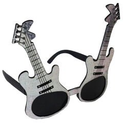 Nessiworld  Gümüş Renk Rockn Roll Gitar Şekilli Parti Gözlüğü 15x15 cm