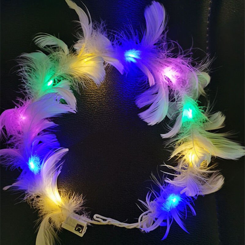 Nessiworld  Led Işıklı Rengarenk Yanan 3 Fonksiyonlu Otrişli Parti Tacı Renkli 12x12 cm